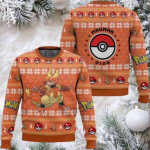 Pokemon Gen 1 Magmar Ugly Christmas Sweater
