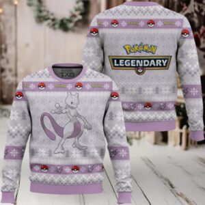 Pokemon Gen 1 Mewtwo Ugly Christmas Sweater