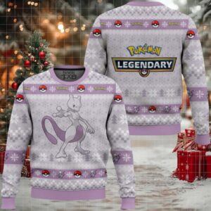 Pokemon Gen 1 Mewtwo Ugly Christmas Sweater
