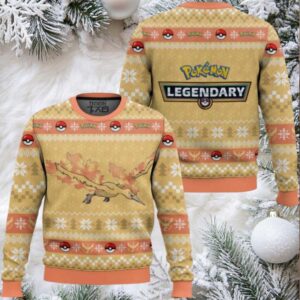 Pokemon Gen 1 Moltres Ugly Christmas Sweater