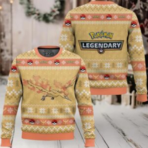 Pokemon Gen 1 Moltres Ugly Christmas Sweater