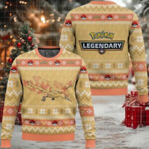 Pokemon Gen 1 Moltres Ugly Christmas Sweater