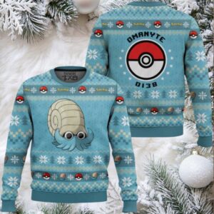 Pokemon Gen 1 Omanyte Ugly Christmas Sweater