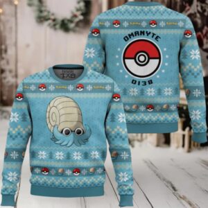Pokemon Gen 1 Omanyte Ugly Christmas Sweater