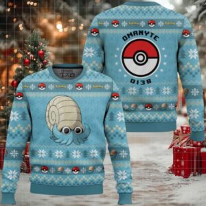 Pokemon Gen 1 Omanyte Ugly Christmas Sweater
