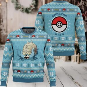 Pokemon Gen 1 Omastar Ugly Christmas Sweater