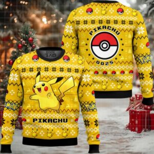 Pokemon Gen 1 Pikachu Ugly Christmas Sweater