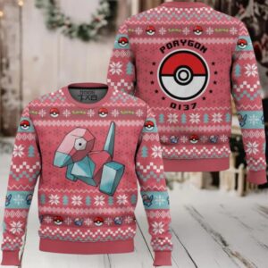 Pokemon Gen 1 Porygon Ugly Christmas Sweater