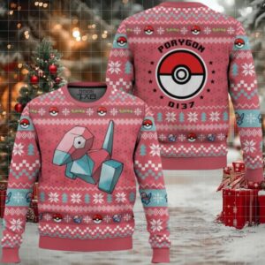 Pokemon Gen 1 Porygon Ugly Christmas Sweater