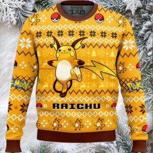 Pokemon Gen 1 Raichu Ugly Christmas Sweater