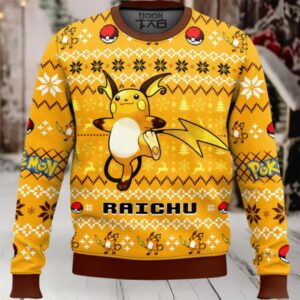 Pokemon Gen 1 Raichu Ugly Christmas Sweater