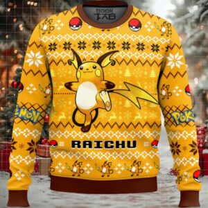 Pokemon Gen 1 Raichu Ugly Christmas Sweater