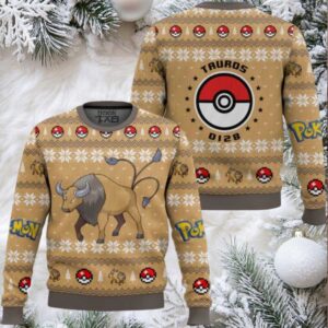 Pokemon Gen 1 Tauros Ugly Christmas Sweater
