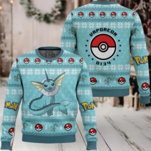 Pokemon Gen 1 Vaporeon Ugly Christmas Sweater