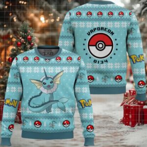 Pokemon Gen 1 Vaporeon Ugly Christmas Sweater