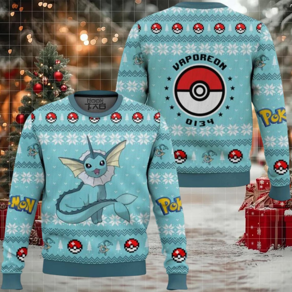 Pokemon Gen 1 Vaporeon Ugly Christmas Sweater Pokemon Gen 1 Vaporeon Ugly Christmas Sweater