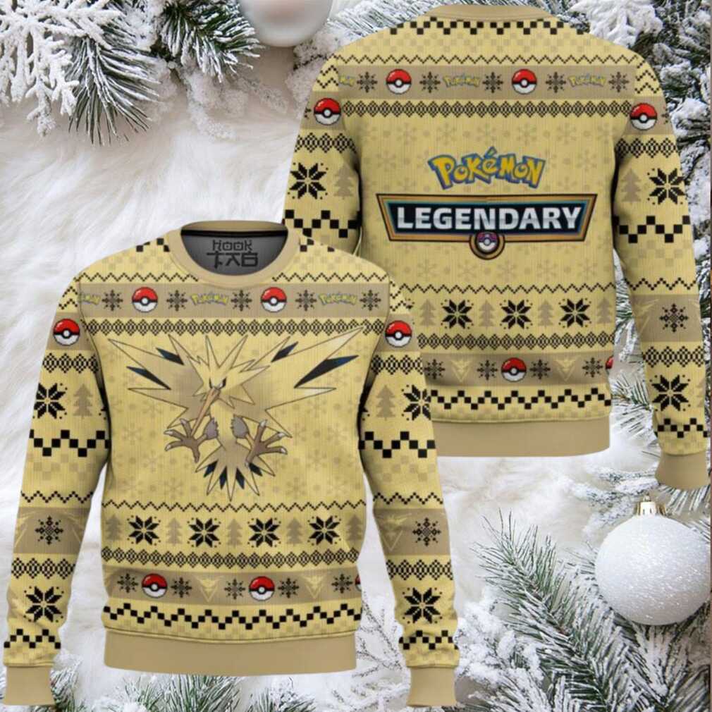 Pokemon Gen 1 Zapdos Ugly Christmas Sweater Pokemon Gen 1 Zapdos Ugly Christmas Sweater