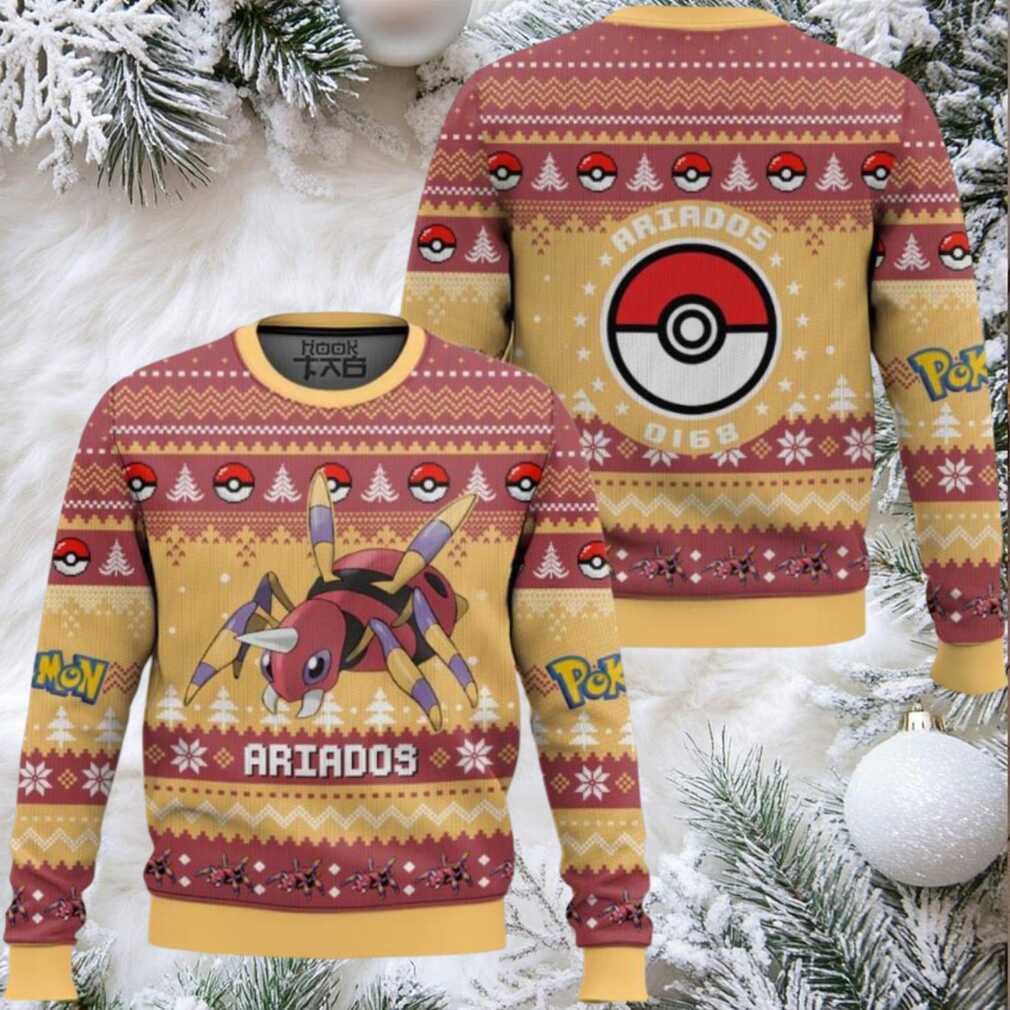 Pokemon Gen 2 Ariados Ugly Christmas Sweater Pokemon Gen 2 Ariados Ugly Christmas Sweater