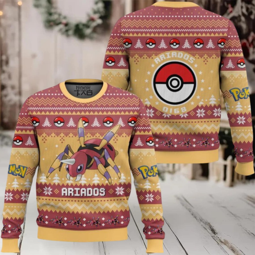 Pokemon Gen 2 Ariados Ugly Christmas Sweater Pokemon Gen 2 Ariados Ugly Christmas Sweater