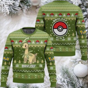 Pokemon Gen 2 Bayleef Ugly Christmas Sweater