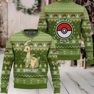 Pokemon Gen 2 Bayleef Ugly Christmas Sweater