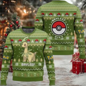 Pokemon Gen 2 Bayleef Ugly Christmas Sweater