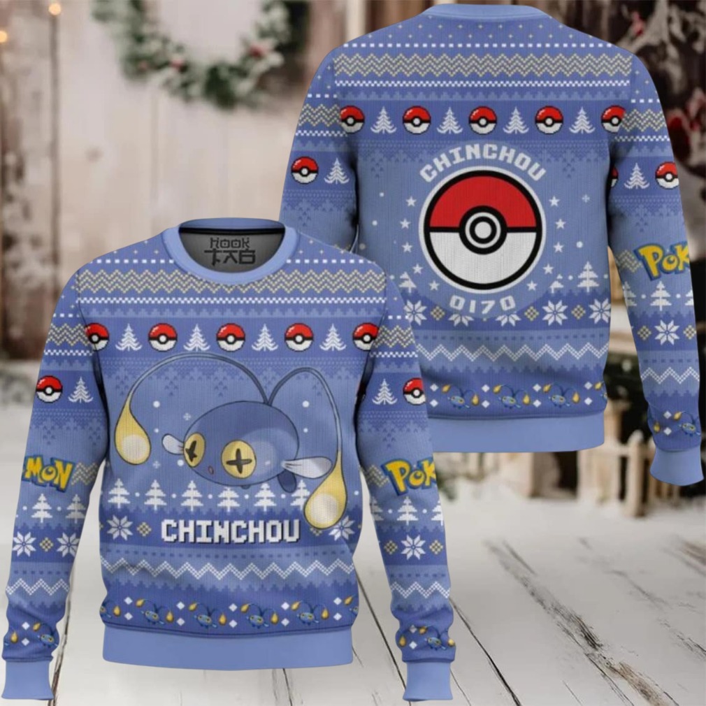 Pokemon Gen 2 Chinchou Ugly Christmas Sweater Pokemon Gen 2 Chinchou Ugly Christmas Sweater