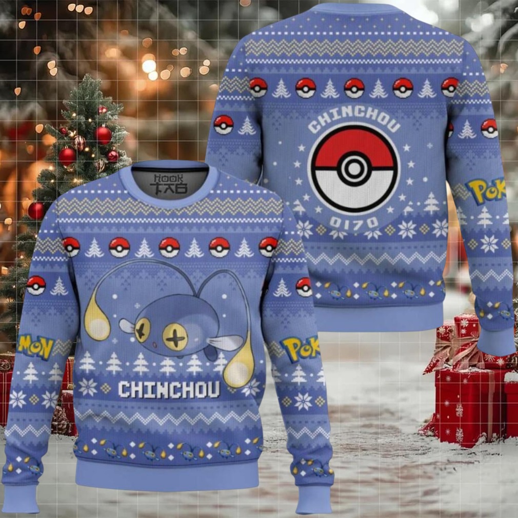 Pokemon Gen 2 Chinchou Ugly Christmas Sweater Pokemon Gen 2 Chinchou Ugly Christmas Sweater