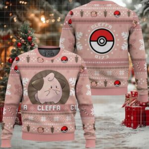 Pokemon Gen 2 Cleffa Ugly Christmas Sweater