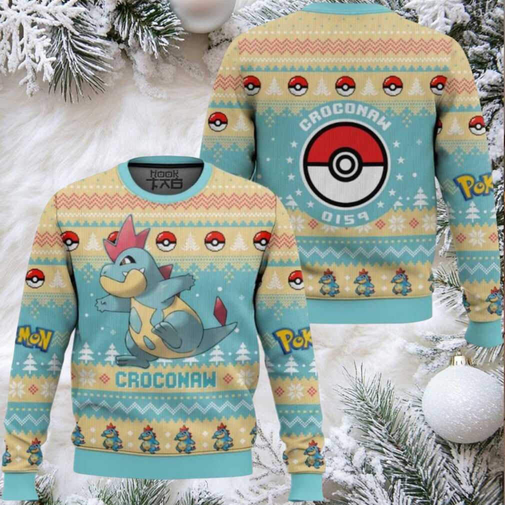 Pokemon Gen 2 Croconaw Ugly Christmas Sweater Pokemon Gen 2 Croconaw Ugly Christmas Sweater
