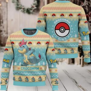 Pokemon Gen 2 Croconaw Ugly Christmas Sweater