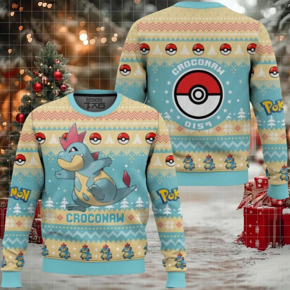 Pokemon Gen 2 Croconaw Ugly Christmas Sweater Pokemon Gen 2 Croconaw Ugly Christmas Sweater