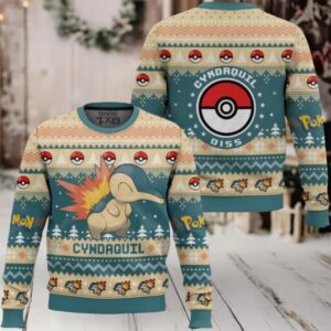 Pokemon Gen 2 Cyndaquil Ugly Christmas Sweater