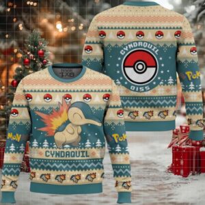 Pokemon Gen 2 Cyndaquil Ugly Christmas Sweater