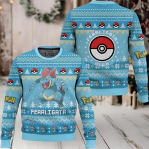 Pokemon Gen 2 Feraligatr Ugly Christmas Sweater