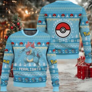 Pokemon Gen 2 Feraligatr Ugly Christmas Sweater