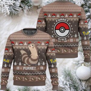 Pokemon Gen 2 Furret Ugly Christmas Sweater