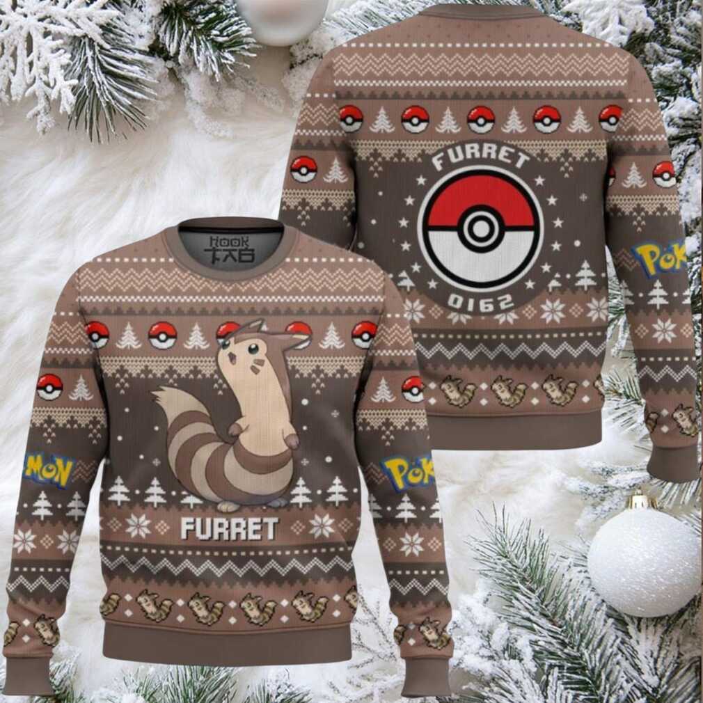 Pokemon Gen 2 Furret Ugly Christmas Sweater Pokemon Gen 2 Furret Ugly Christmas Sweater