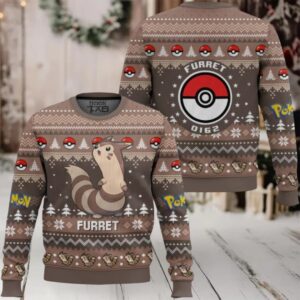 Pokemon Gen 2 Furret Ugly Christmas Sweater