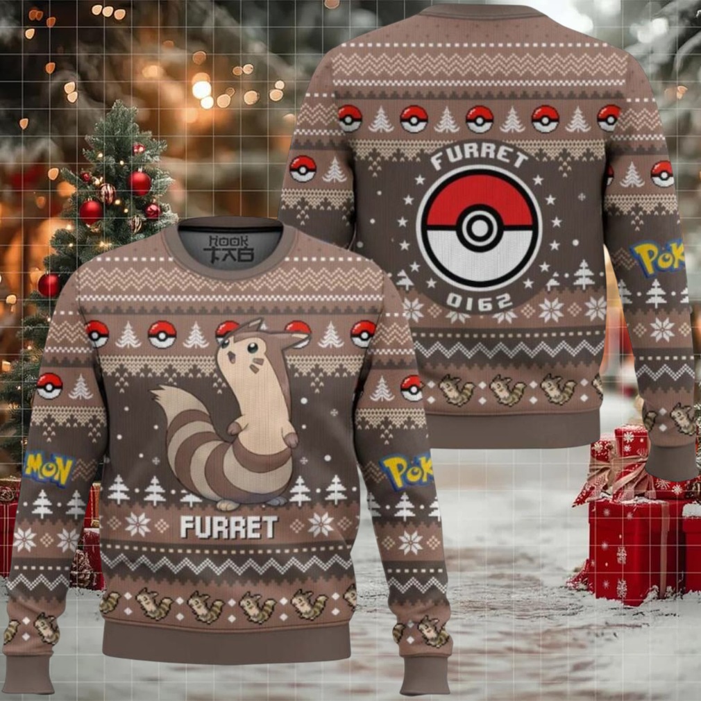 Pokemon Gen 2 Furret Ugly Christmas Sweater Pokemon Gen 2 Furret Ugly Christmas Sweater