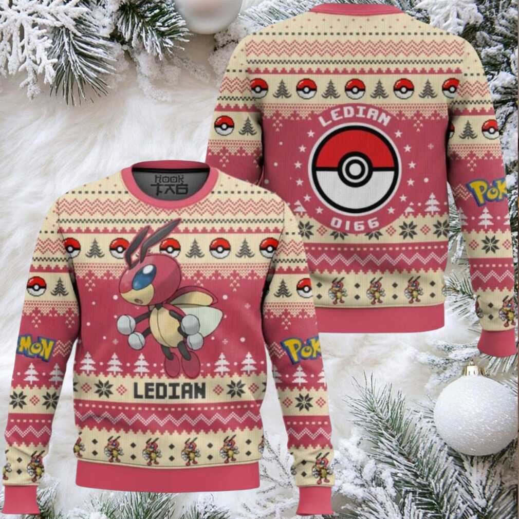 Pokemon Gen 2 Ledian Ugly Christmas Sweater Pokemon Gen 2 Ledian Ugly Christmas Sweater