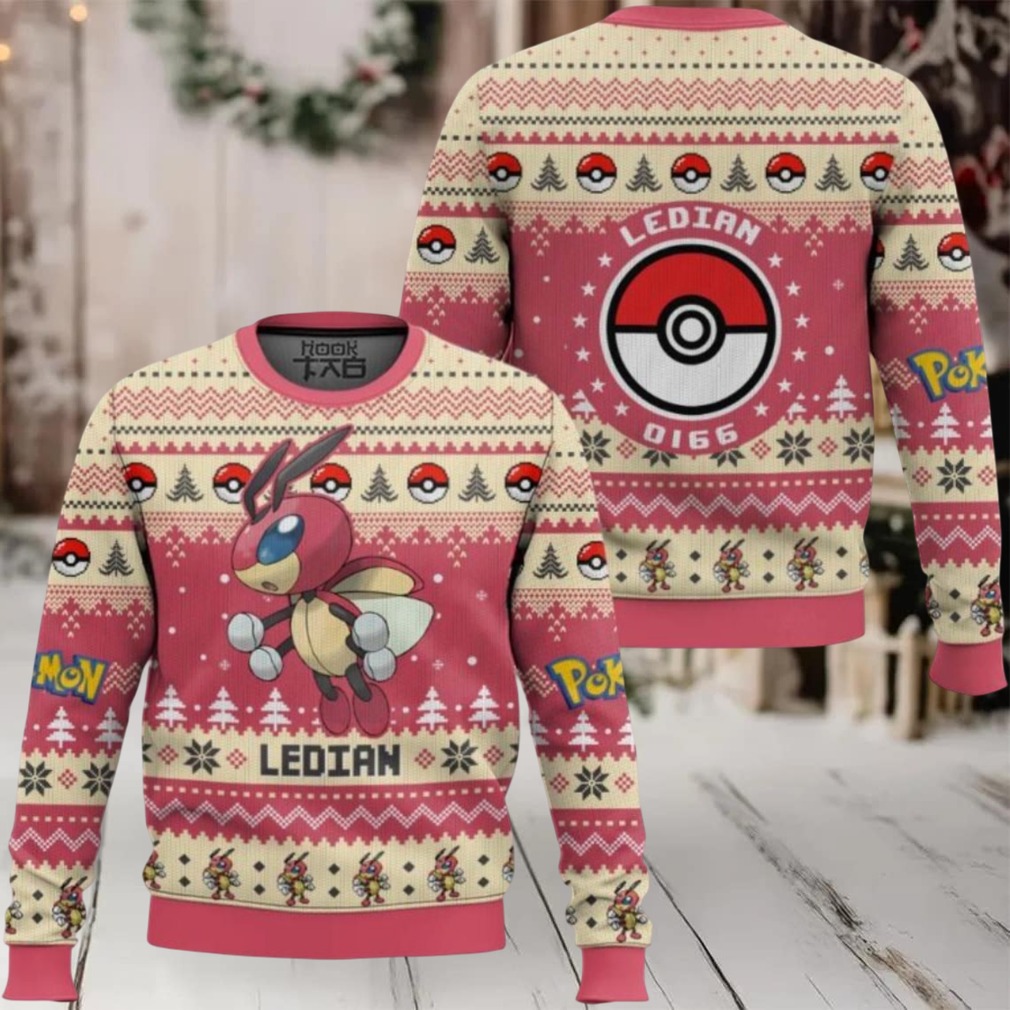 Pokemon Gen 2 Ledian Ugly Christmas Sweater Pokemon Gen 2 Ledian Ugly Christmas Sweater