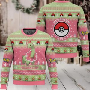 Pokemon Gen 2 Meganium Ugly Christmas Sweater