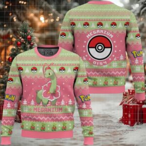 Pokemon Gen 2 Meganium Ugly Christmas Sweater