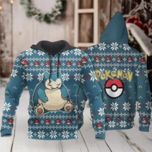 Pokemon Snorlax Ugly Christmas Anime Manga For Men And Women 3d Hoodie Zip Hoodie