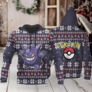 Pokemon Ugly Christmas Anime Manga For Men And Women 3d Hoodie Zip Hoodie