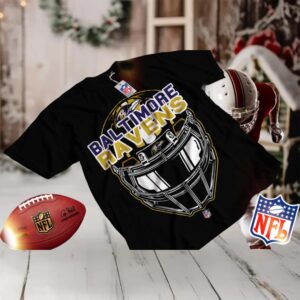 Men's Black Baltimore Ravens Helmet Graphic T Shirt