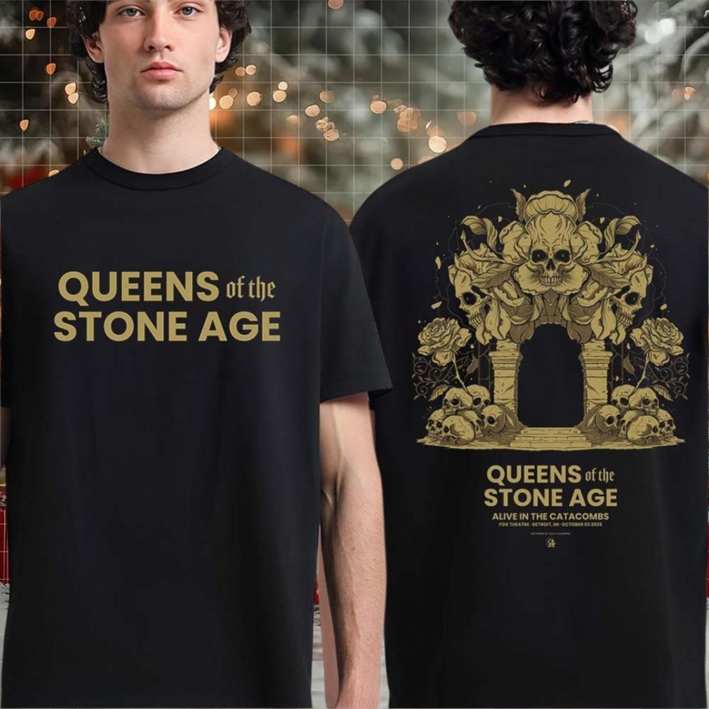 Queens Of The Stone Age Detroit Michigan Concert At Fox Theatre On October 3 2025 Two Sided T shirt