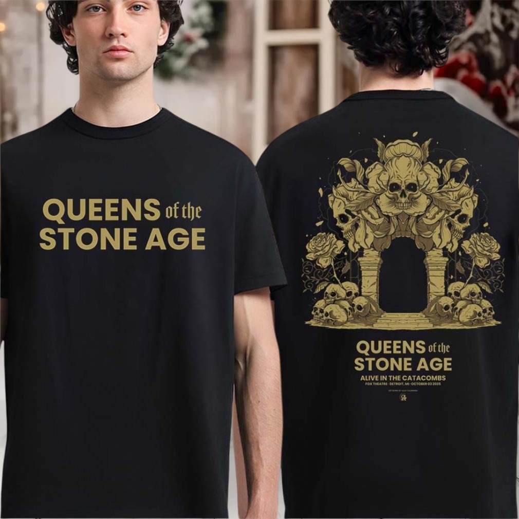 Queens Of The Stone Age Detroit Michigan Concert At Fox Theatre On October 3 2025 Two Sided T shirt