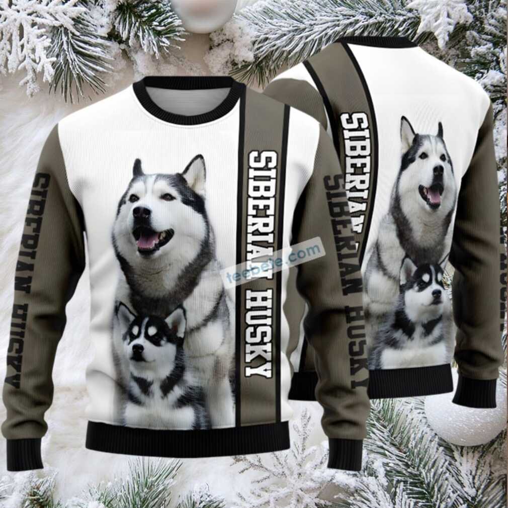 Siberian Husky Family Ugly Christmas Sweater White Vacation Siberian Husky Family Ugly Christmas Sweater White Vacation